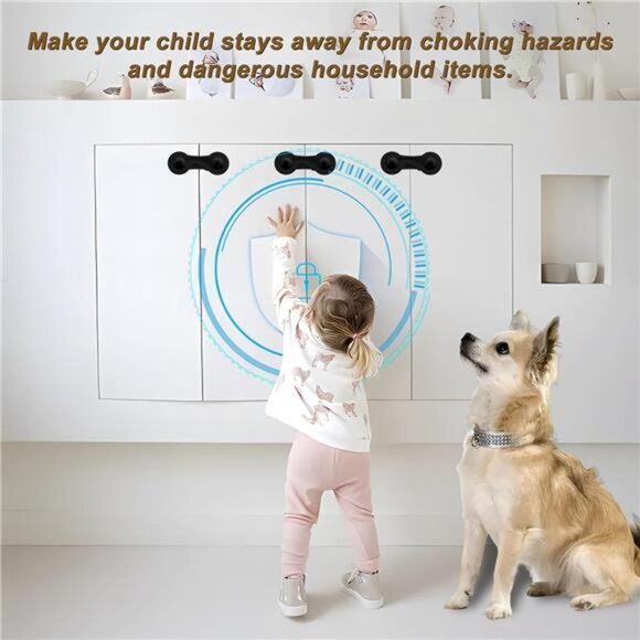 Child Safety Locks (10-Pack) - Baby Proof Cabinet Lock (No Drilling) 3M Adhesive - Picture 6 of 8